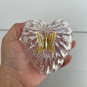 Crystal Heart With Butterfly Trinket Dish